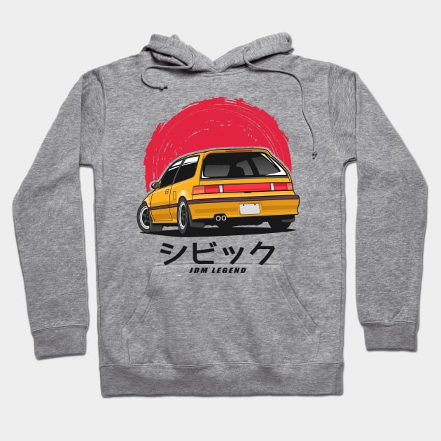 Civic EF JDM Hoodie by squealtires